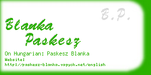 blanka paskesz business card